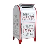 Z² BellaDecor Letters to Santa Mailbox North Pole Post Vintage Mailbox Letters Decoration Christmas Farmhouse Decor/Rustic Metal Christmas Decor Decorative Box