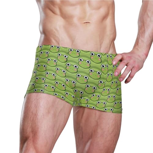 Frog Green Mens Swim Trunk Swimwear Bathing Suit Swim Brief Square Leg Board Short S B04053603
