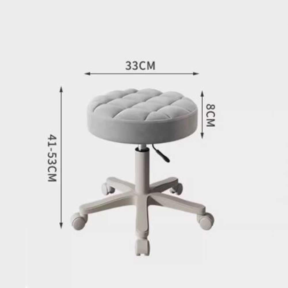 Taburete Rodante para El Trabajo De Oficina del Salón De Tatuajes Médicos, Silla Giratoria De 360 ° Taburete Estético De Ruedas Pesadas Silla Hidráulica Ajustable De Altura (Color : Beige White, Tam