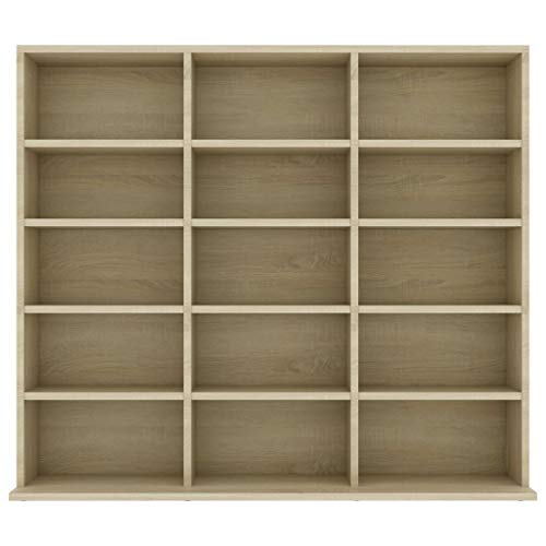 Armoires et stockage, armoires de rangement multimédia et racks, armoire CD chêne Sonoma 102x23x89.5 cm Bois d’ingénierie - Les Beatles, Paul McCartney, John Lennon, RIngo Starr, George Harrison Armoires et stockage, armoires de rangement multimédia et racks, armoire CD chêne Sonoma 102x23x89.5 cm Bois d'ingénierie – Image 6