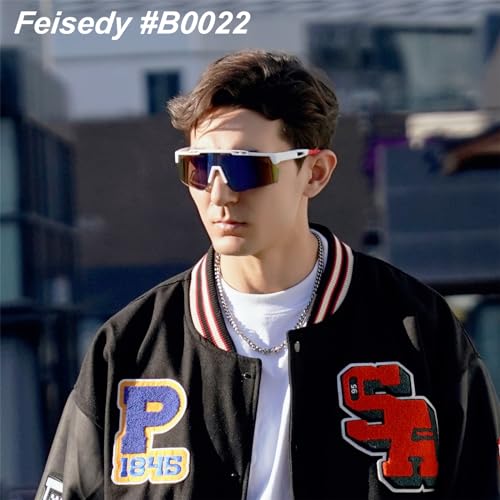FEISEDY Sports Sunglasses for Men and Women, UV400 Protection Cycling Goggles Golf Baseball Driving Fishing B0022 — view 2