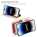 Bocasal for iPhone 14 Pro Max Wallet Case Compatible with MagSafe Wireless Charging, RFID Blocking Magnetic Leather Case with Card Slots Holder Kickstand Detachable Wrist Strap 6.7 Inch (Rose Gold)