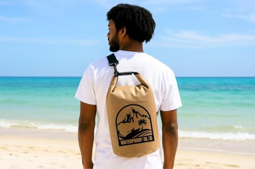 Bolsa seca impermeable, color taupe, capacidad 5 litros miniatura 6