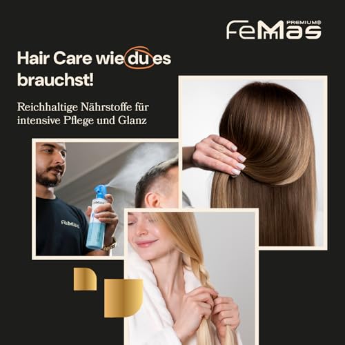 3. Bild von FemMas Bi-Phase Keratin Leave In Conditioner Sprühkur 320ml I 2 Phasen Feuchtigkeitsspray I Haarpflege-Spray ohne Ausspülen I für beschädigtes & strapaziertes Haar I Anti-Frizz Detangler Haar-Kur