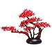 Sztuczne drzewko Bonsai Sztuczne drzewo bonsai japońskie liść klonowy fałszywe rośliny do biura domowa książka półka wystrój pokoju kryty, wysokość 17.72 '' Sztuczne rośliny doniczkowe