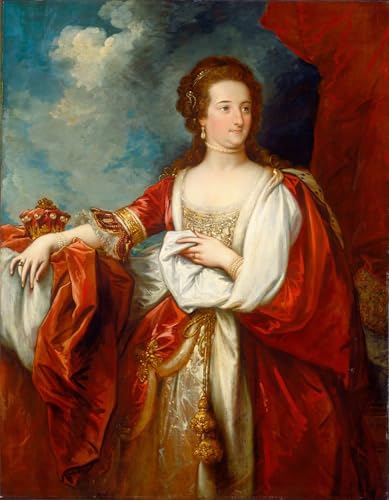 Tableau Elizabeth comtesse d'Effingham Benjamin West impression d'art mural vintage 60x90cm