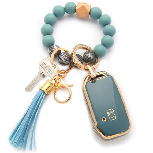 Image of For Kia Key Fob Cover Accessories,Matte TPU Material, With a Cute Leather Keychain,For Telluride,Carnival,K5 gt line,K5,Forte,K4,Sorento, Sportage And Other Models.
