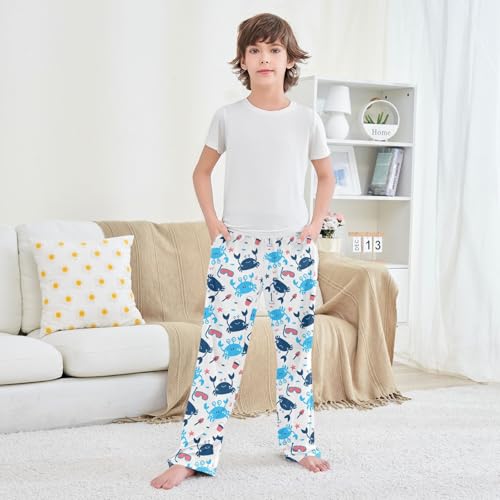 Boys' Pants Cute Crab Sea Animal Pattern Long Bottoms Jogger Pants Elastic Waist Trousers with Pockets S-XL3