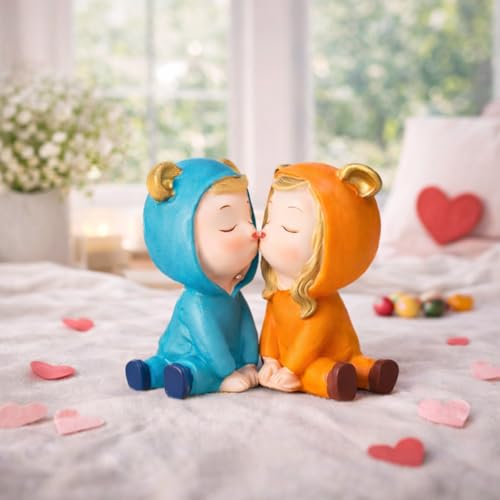 Image of CraftVatika Love Couple Showpiece Gift, Decorative Items for Living Room, Aesthetic Home Table Decor, Wedding Birthday Valentine's Day Return for Woman Man Kids Room Decorations