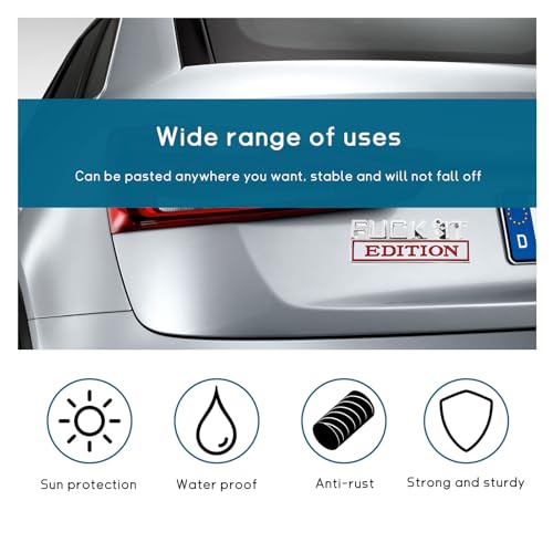 Image of Dickno 2 PCS Fuck It Edition Emblem for Car, Auto Fender Bumper Decoration Stickers, Vehicle 3D Side Fender Rear Trunk Decal Badge, Universal Exterior Accessories for Car (Silver & Red)