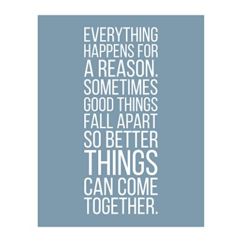 Amazon.com: Everything Happens For A Reason - Inspirational Quotes Wall ...