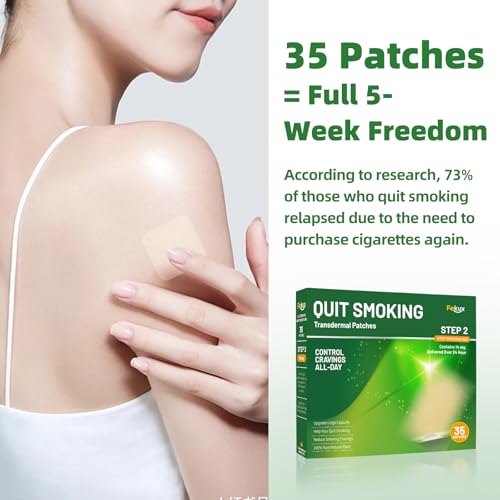 Fekux Quit Smoking Patches Step 2-14 mg Stop Smoking Aids Patches, Easy & Effective Helps Quit Smoking, Stop Smoking Aids That Work - 35 Patches