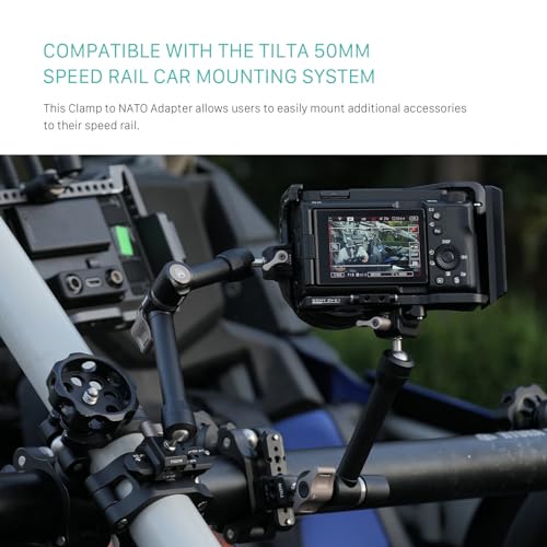 Image of Tilta 50mm Speed Rail Clamp to NATO Adapter | Locking Washer | NATO Rail Mount w /Two Safety Pins | Supports up to 17lbs | Black