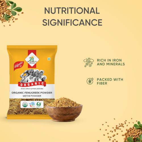 Image of 24 Mantra Organic Fenugreek Powder /Methi Powder /Menthulu Powder - 100gms | Pack of 1 | 100% Organic | Chemical Free & Pesticides Free