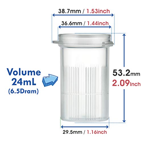 Image of Maymom Water Tight Sample Vials, Bottle, Cup, for Small Parts, Beads; Air Tight; Prescription Bottle, Rx Vial (24 mL)