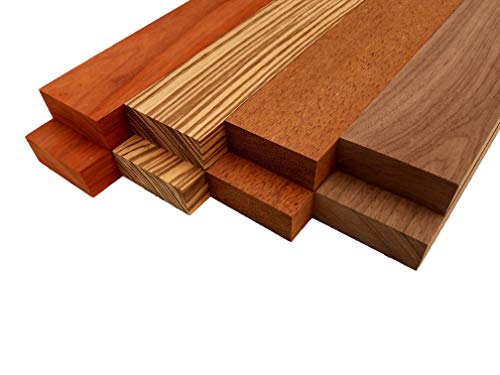 Barrington Hardwoods Imported Exotic Hardwood Variety Pack - Padauk, Zebrawood,