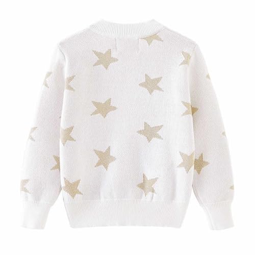 Toddler Baby Girl Knit Cardigan Sweater Newborn Star Patterns Buttons Cute Warm Crewneck Comfort Long Sleeve Sweatshirt2