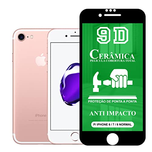 Película Compatível com iPhone 6 7 8 Normal - 9D Cerâmica Protetora Resistente Anti Impacto Queda Choque Shock Flexível Nano Gel Compatível 3D 5D 100D