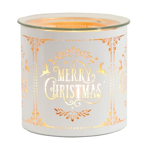 Woodbridge Teelicht Duftlampe | Merry Christmas White & Gold |...