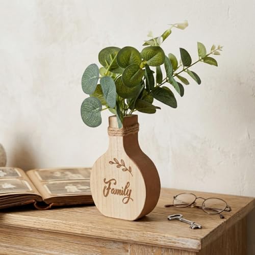 Image of CraftVatika Home Decoration Items for Living Room Wooden Decoratve Showpiece for Home Office Decor Artificial Faux Flower Holder Wall Shelf Corner Birthday Housewarming for Man Woman