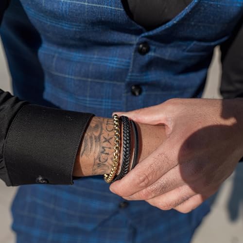 Image of SERASAR Premium Leather Bracelet Men | Stainless Steel Magnetic Clasp | Three Colors | Jewelry Box Included
