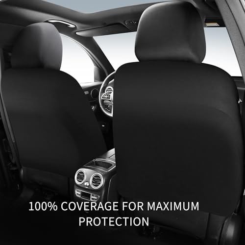 Image of HChengkikz Front Car Seat Cover, Breathable and Sporty (Black + Gray)