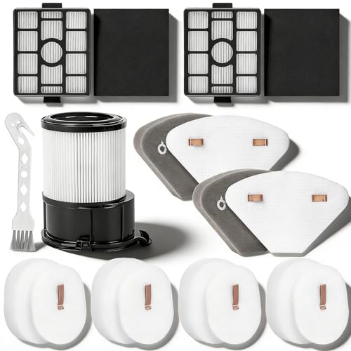Filter Replacement for Shark IP3251 IP3253 IP3225 PowerDetect Clean & Empty Cordless Vacuum Cleaner: 2 Auto-empty Dock HEPA & 2 Pre-motor Filter Assembly, 1 Handheld Vac Post-motor & 4 Foam Felt kit