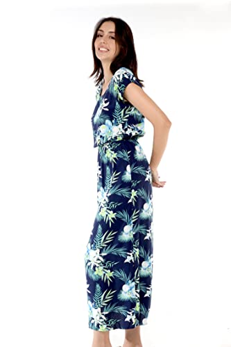 Image of Family Matching Hawaiian Clothes, Orchid Breeze Navy | Lightweight 100% rayon • Family matching outfits • Beach vacations • Luaus • Cruises • Family photos