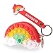 Yefun Pop Fidget Porte-Monnaie, 2 in 1 Mini Pochette Jouet Mignon Porte-clés en Silicone avec Lanière, Convient Aux Garçons Filles Et Adultes(Nuages Arc-en-Ciel)