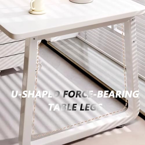 Bureau d'étude blanc de 100cm parfait pour télétravailler dans un petit salon - 4