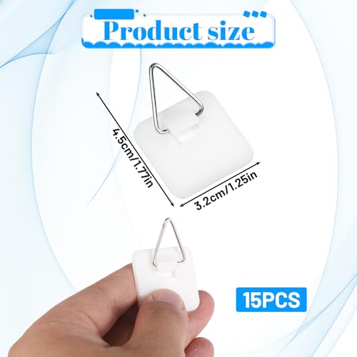Image of Grevosea 15 Pcs Wall Plate Hangers, Adhesive Picture Hangers Frame Hangers Without Nails Picture Hanging Hooks Plate Holders for Displaying Decorative Plates and Wall Art