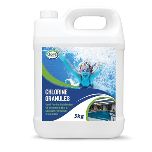 JOVS Chlorine Granules 5kg : Stabilized Chemicals for Hot Tubs Pools and Spas - Swimming Cleverness for Rapid Disinfecting and Cleaning Spa Water Treatment.