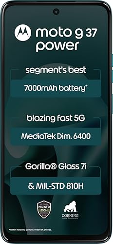 Image of Motorola Moto g37 Power 5G (Pantone Capri, 128GB Storage, 4GB RAM) | 6.67-inch HD+ 120Hz Display | Dimensity 6400 | 50MP Camera | 7000mAh Battery | 30W Charging
