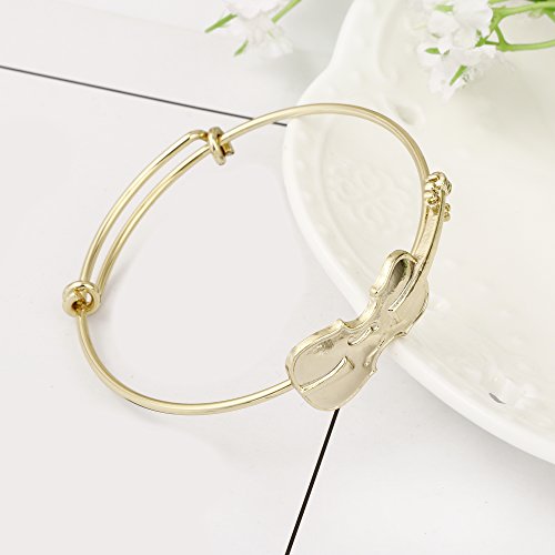 Preppy Bracelets Music Lover Violin Stretch Bangle Bracelet Jewelry Gifts2