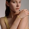 GOLDCHIC JEWELRY 9mm Cuban Bracelet with Gold Chain, Flat Curb Link Bracelets for Men Women #1