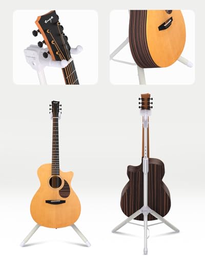 Image of enya Auto-Lock Guitar Stand - Heavy Duty Steel, 33lbs Capacity, 360 Non-Slip Base & Military Anti-Rust | 3-Second Setup, Foldable for Stage /Travel /Studio