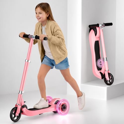 Image of Lifelong Kids Electric Scooter for 6-12 Years Age | with Rechargeable Battery, Adjustable Handle Height & Foldable Design | Safe Kids Scooter with Anti-Slip Deck (Pink)