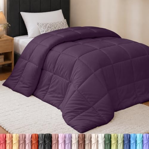 Image of Utopia Bedding Twin Comforter, Duvet Insert, Plum, 64 x 88 Inches