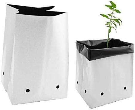 agrikendra Plastic Grow Bags, Black, 30cm x 16cm x 16cm, 20 Pieces