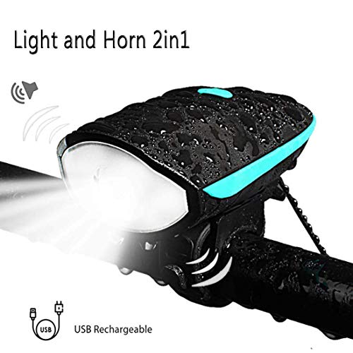 TiKeDa Bike Light and Horn Combo 2in1,Rechargeable Bicycle Light Waterproof Cycling Lights,Kids' Bike