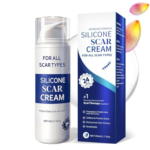 LBOYLOVE Scar Cream Scar Gel Advanced Silicone Scar Gel Professional Scar Removal Cream for Surgical Scars Stretch Mark Keloid Bump C-Section Old and New Scars 1.7 oz(50g)
