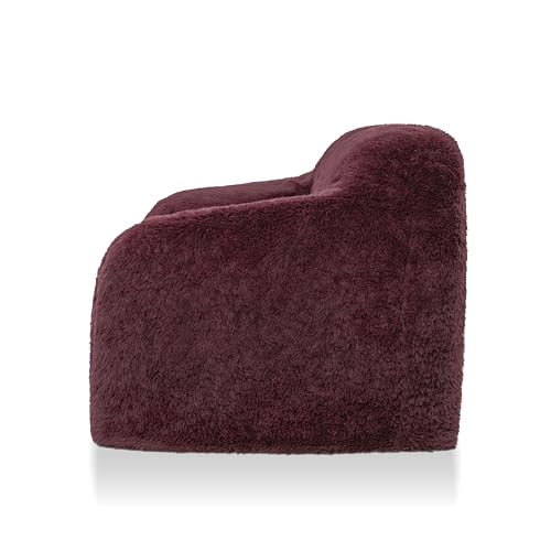 Sillón Plegable Tela Peluche Rojo miniatura 4
