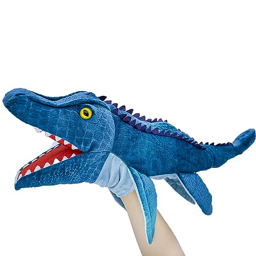 Dinosaur Hand Puppets, Dinosaur Stuffed Hand Puppets for Kids Role Play, Dinosaurs Plush Puppets Toys for Boys and Girl Stage Performance Storytelling Interactive Pretend Play (Mosasaur)…