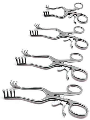 4 Pcs Weitlaner Retractors 4.5", 5.5", 6.5", 7" Blunt 3X4 Prong Surgical Veterinary Stainless Steel Instruments #TOP1