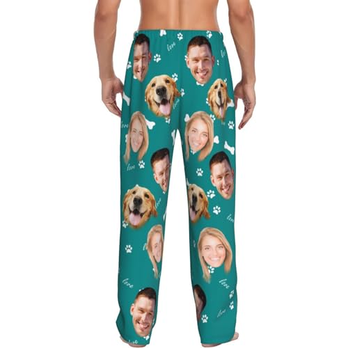 Custom Pajama Pants with Pockets for Women Men Personalized Plaid Pajama Pants with Face Photo Multi Size3