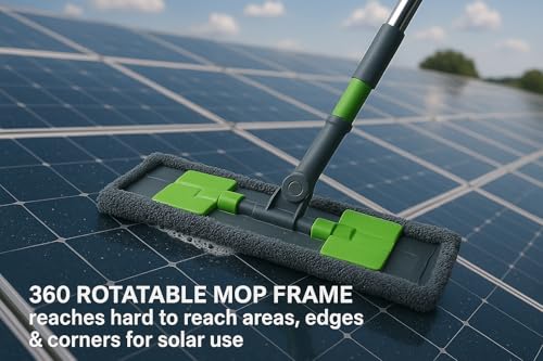 Image of Solar Panel Cleaning Kit - 2 in 1 Brush and Wiper for Efficient, Hassle-Free Maintenance, Professional Solar Panel Cleaning Equipment for Home and Commercial Use, Lightweight and Durable