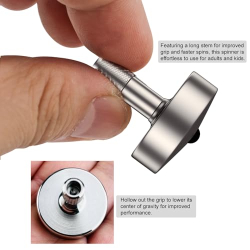 Image of DjuiinoStar Premium Titanium Spinning Top: Lengthened Stem, Easy to Twirl, High Performance (4-7 Minutes), CNC Machined, Great Time Killer, EDC Fidget Toy DST-817