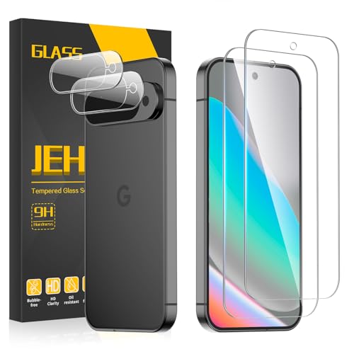 Image of [2+2 Pack] Screen Protector for Google Pixel 10 + Camera Lens Protector, 3D Full Coverage, 9H Tempered Glass, Fingerprint Unlocking, Bubble Free