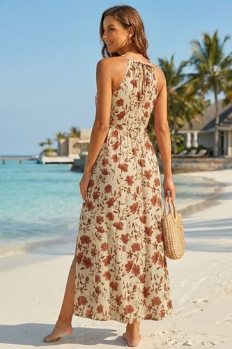 Image of KILIG Women's Summer Floral Beach Flowy Split Maxi Long Dresses