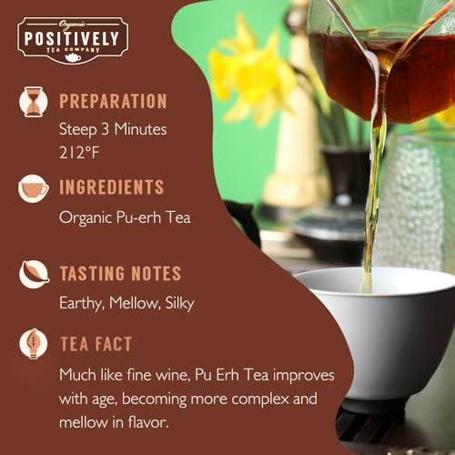 Image of Positively Tea, Organic Pu-Erh Tea, Loose Leaf, 16 Ounce